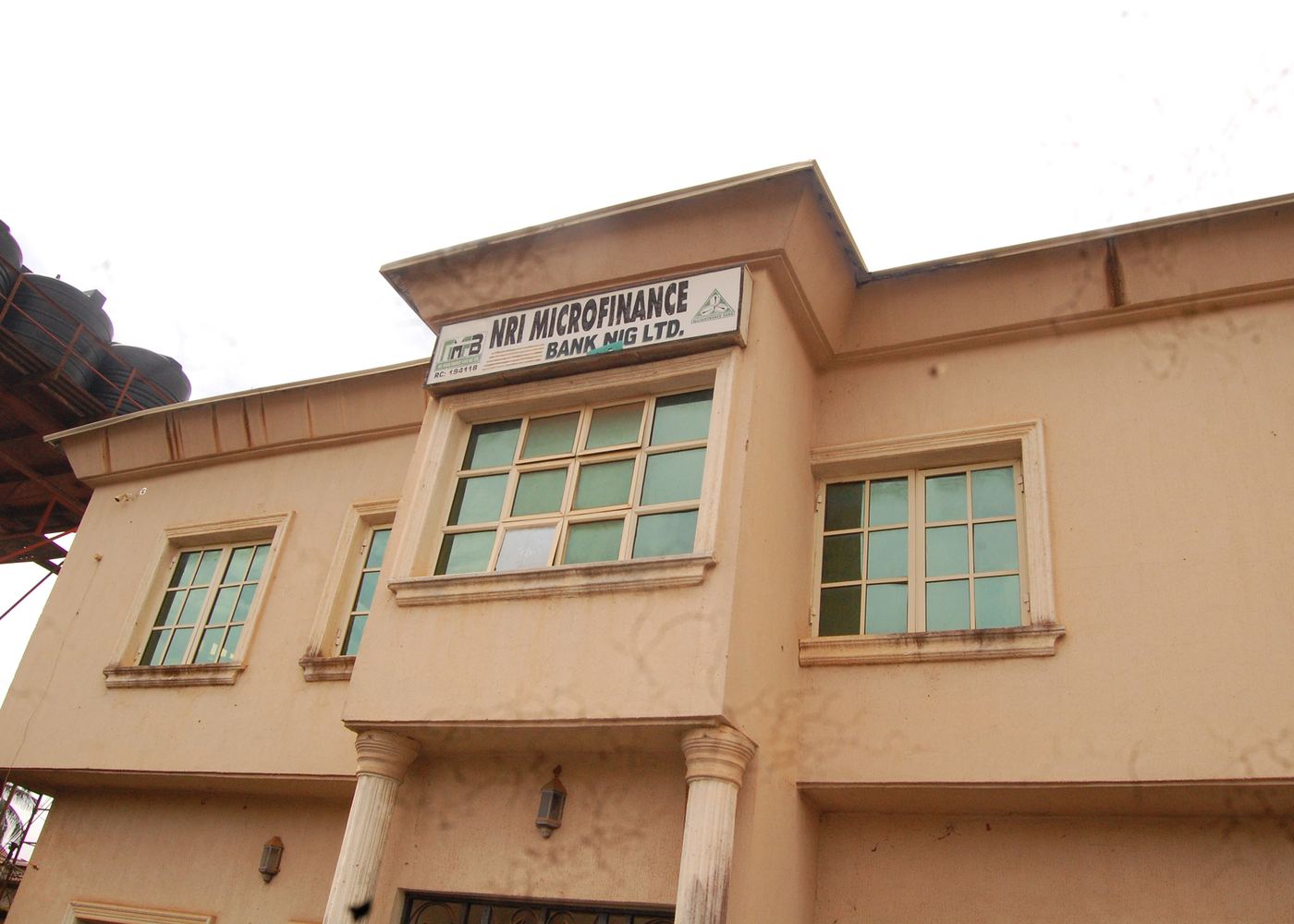 Nri Microfinance Bank branch signage